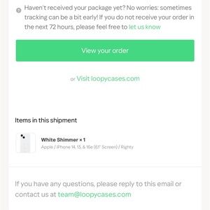 Limited Loopy Case White Shimmer for iPhone 14, 13, & 16e